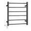 UNIVERSAL Square Electric Heated Towel Rack 6 Bars Inlet - Brushed Gun Metal
