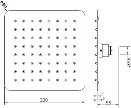 Stainless Steel Shower Head 200mm (Rose Gold)