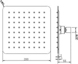 Stainless Steel Shower Head 200mm (Rose Gold)