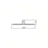 Stainless Steel Shower Head (Brushed Gun Metal) Round 300mm*2mm