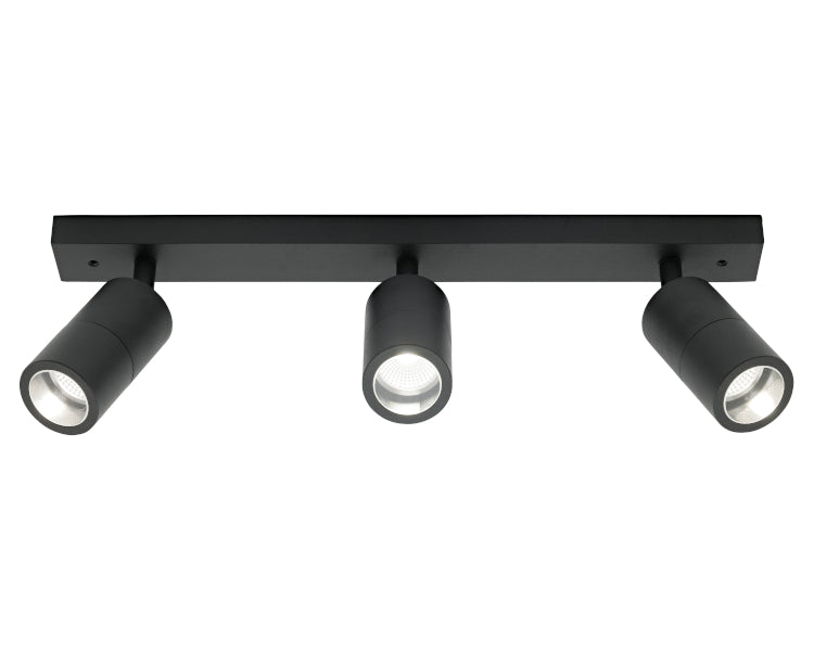 Stockholm 3Lt Rail Black Frame IP44