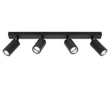 Stockholm 4Lt Rail Black Frame IP44