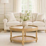 Stradbroke Bobbin Oak Coffee Table – Round