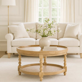 Stradbroke Bobbin Oak Coffee Table – Round