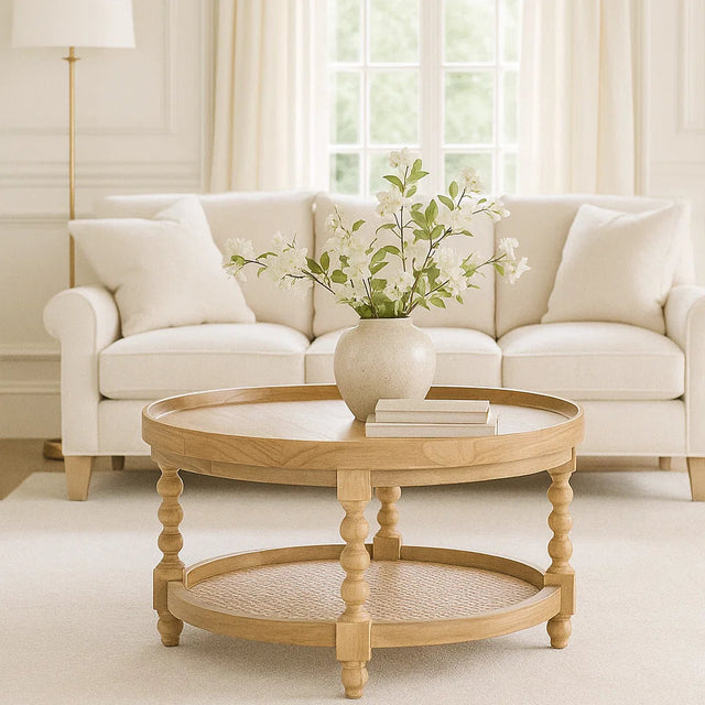Stradbroke Bobbin Oak Coffee Table – Round