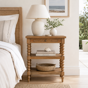 Strathmore Bobbin Cedar Bedside Table - 0.66m