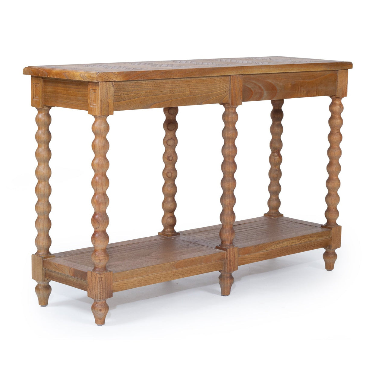 Strathmore Bobbin Console Whitley Cedar Table  – 2 Drawer – Herringbone Top - 1.3m