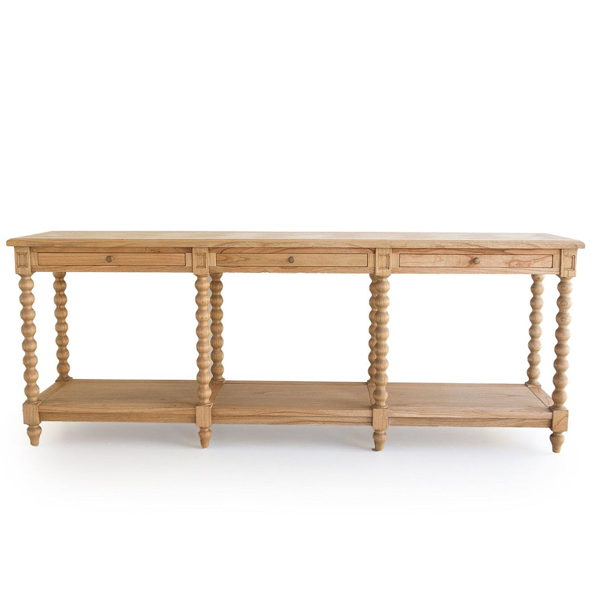 Strathmore Bobbin Console Whitley Cedar Table – 3 Drawer – Herringbone Top - 2.2m