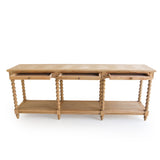 Strathmore Bobbin Console Whitley Cedar Table – 3 Drawer – Herringbone Top - 2.2m
