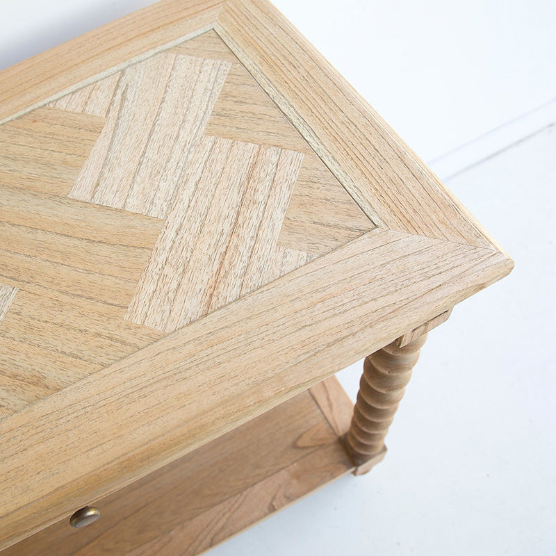 Strathmore Bobbin Console Whitley Cedar Table – 3 Drawer – Herringbone Top - 2.2m