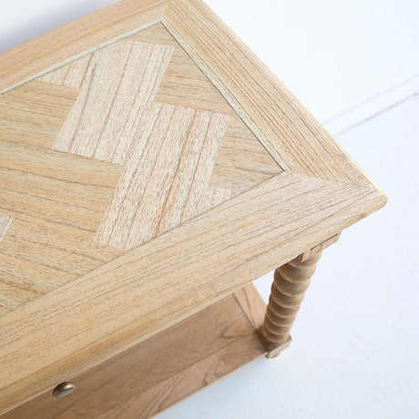Strathmore Bobbin Console Whitley Cedar Table – 3 Drawer – Herringbone Top - 2.2m