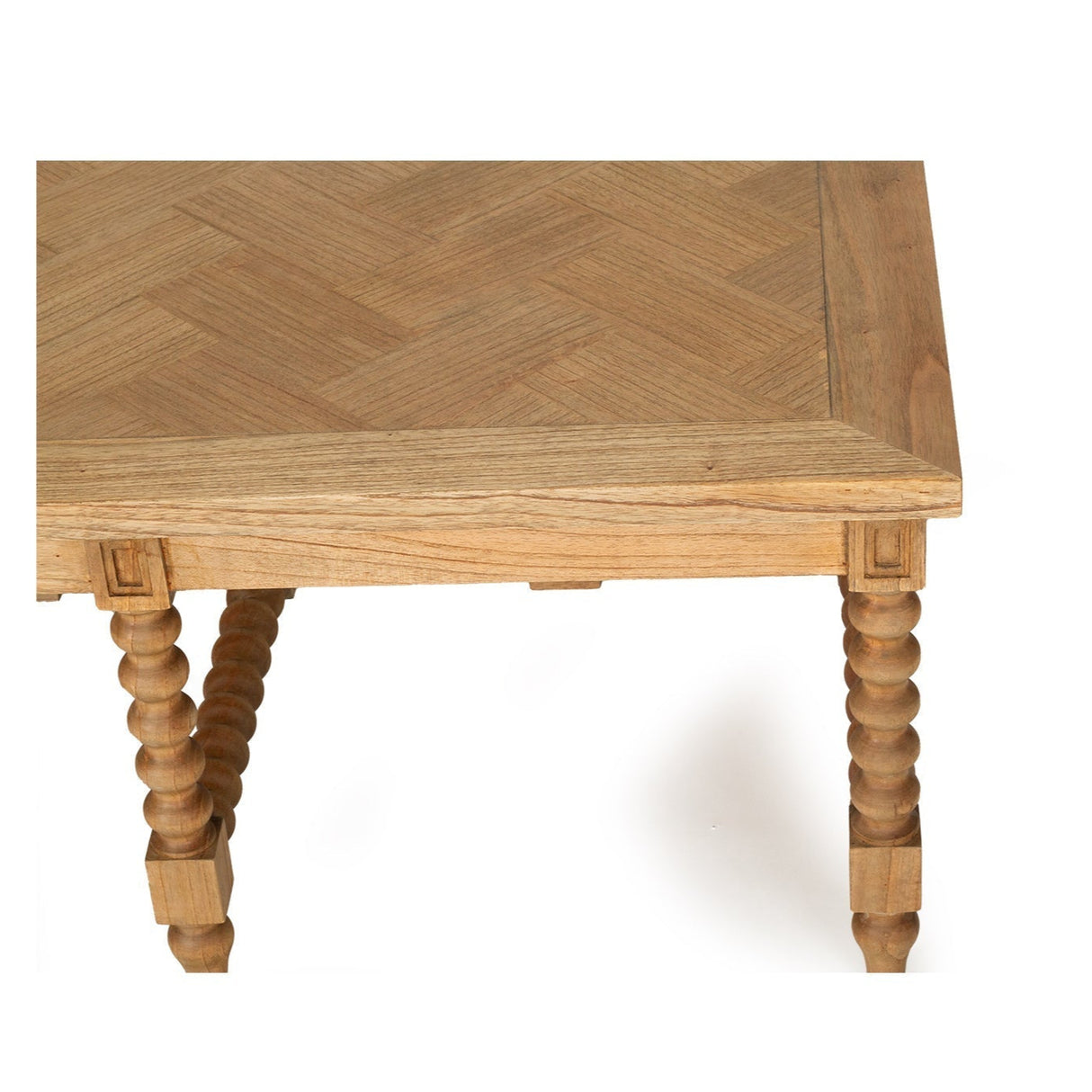Strathmore Bobbin White Cedar Coffee Table - Herringbone Top - 1.5m