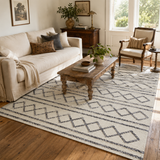 Studio Milly Textured Woollen Rug White Grey
