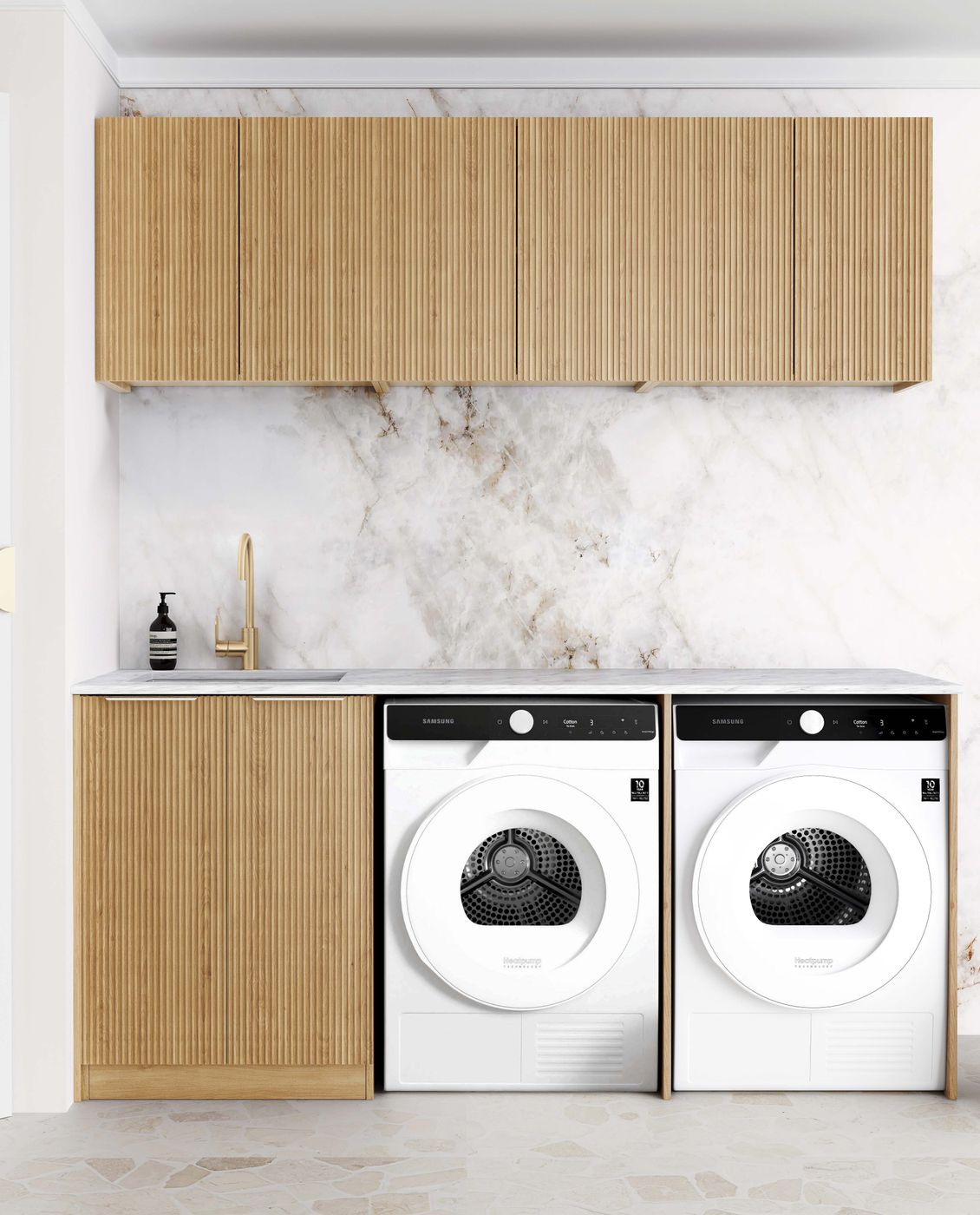 Havana Fluted Woodland Oak Laundry Kit 1960x600x2100