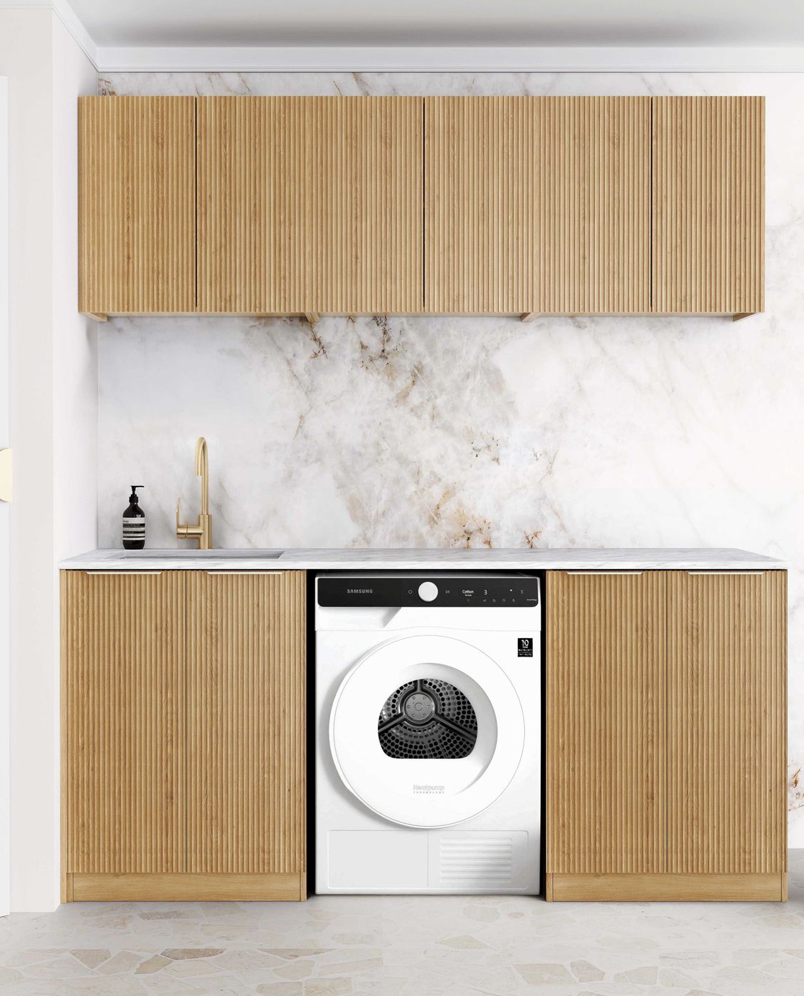 Havana Fluted Woodland Oak Laundry Kit 1960x600x2100