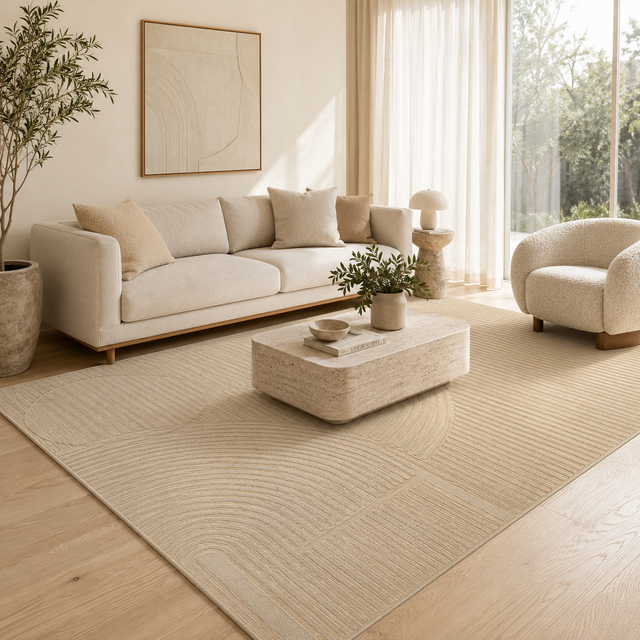 Summit Archie Beige Wool Rug
