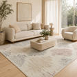 Summit Motif Cream Wool Cotton Rug