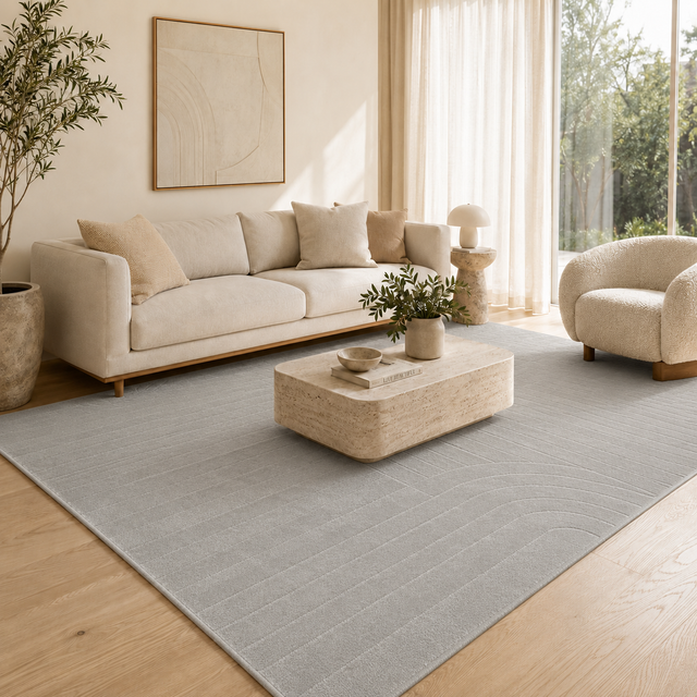 Summit Trail Grey Wool Viscose Rug