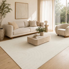 Summit Trail White Wool Viscose Rug