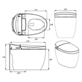 Aquaperla T6 Instant Heating Smart Toilet 670x405x490mm - White