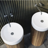 Tesoro Chrome Frame Solid Surface Free Standing Basin (White) - Clearance