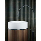 Tesoro Brushed Gun Metal Frame Solid Surface Free Standing Basin (White)