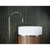 Tesoro Brushed Nickel Frame Solid Surface Free Standing Basin (White)