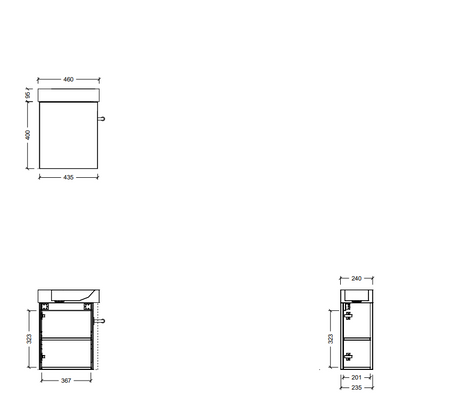 Timberline THEO Mini Wall Hung Vanity (460mm)