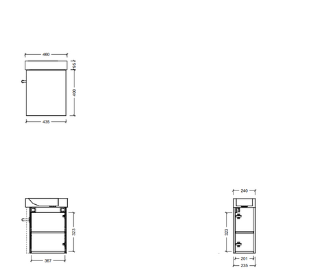 Timberline THEO Mini Wall Hung Vanity (460mm)