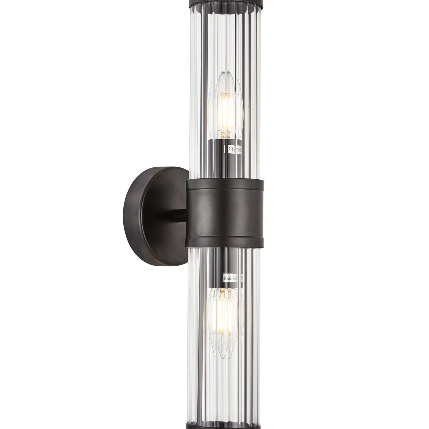 TIEMPO: Interior Up/Down Tubular Clear Glass Wall Lights