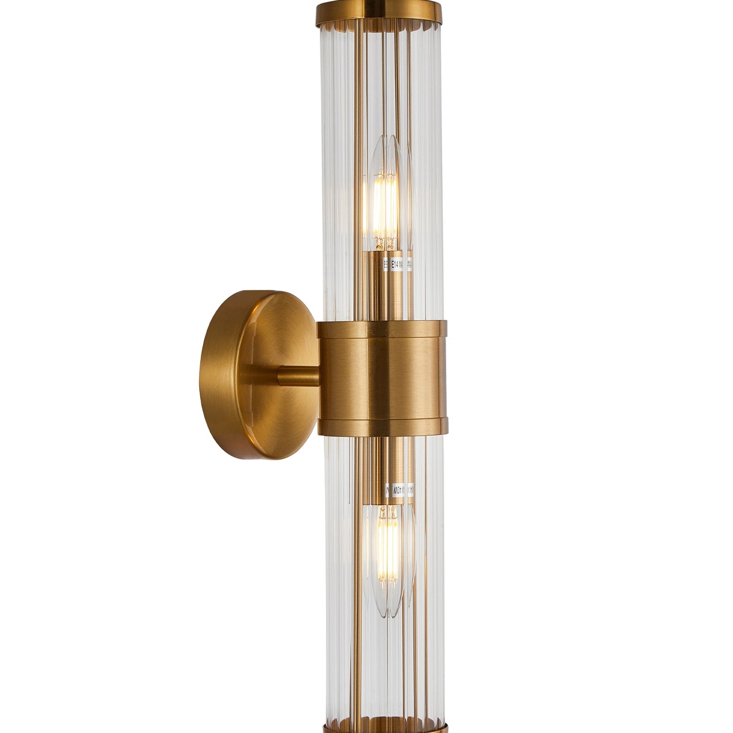 TIEMPO: Interior Up/Down Tubular Clear Glass Wall Lights