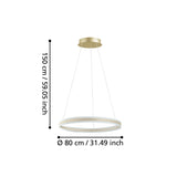 TONARELLA 13 Plastic Satin Champagne Pendant Light 