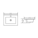 HERA MDF Wall Hung Vanity Cabinet Tas Oak (All Sizes)