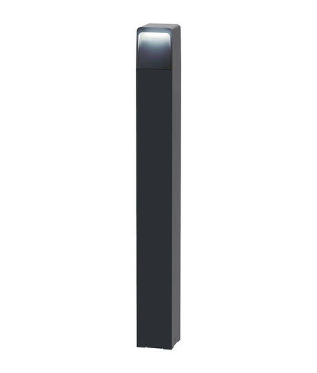 TOREN: LED Tri-CCT Surface Mounted Dark Grey Bollard Light IP65