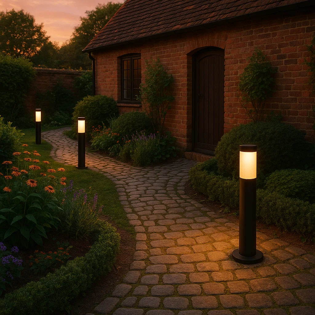 TORRE: E27 Surface Mounted Black Bollard Lights IP44