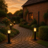 TORRE: E27 Surface Mounted Black Bollard Lights IP44