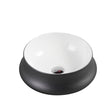 Trier 32 Counter-Top Round Basin - White with Gunmetal Finishing (Round: 400x400x150)