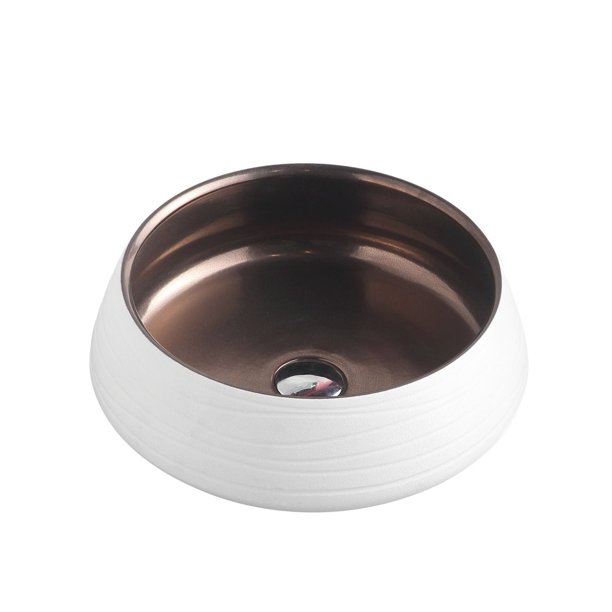 TRIER 74 Counter Top Basin Bronze with Art Matt White (Round: 410x410x140)