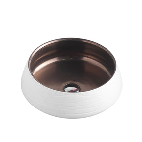 TRIER 74 Counter Top Basin Bronze with Art Matt White (Round: 410x410x140)