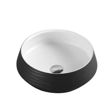 TRIER 80 Counter Top Basin White with Art Matt Black (Round: 410x410x140)