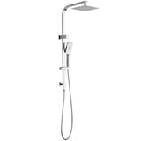 TARAN Chrome Twin Shower On Rail Top Inlet Square 200mm