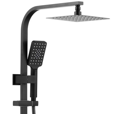TARAN Twin Shower On Rail Top Inlet Square (250mm) - Matte Black