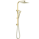 TARAN Twin Shower On Rail Top Inlet Square (250mm) - Brushed Gold