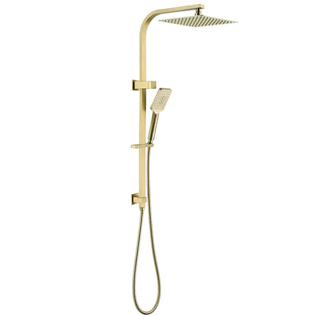 TARAN Twin Shower On Rail Top Inlet Square (250mm) - Brushed Gold
