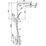 TARAN Twin Shower On Rail Top Inlet Square (250mm) - Brushed Gold
