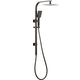 TARAN Twin Shower On Rail Top Inlet Square (250mm) - Brushed Gun Metal