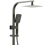 TARAN Twin Shower On Rail Top Inlet Square (250mm) - Brushed Gun Metal