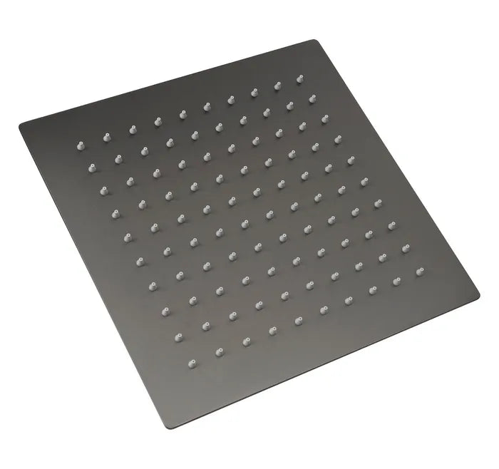 TARAN Shower Head Stainless Steel Square (250mm) - Brushed Gun Metal
