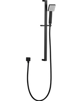 TARAN Shower Rail with Square Handheld Shower Piece - Black