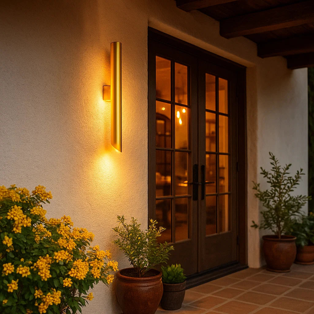 Taupo Exterior  Wall Light Aged Brass IP65